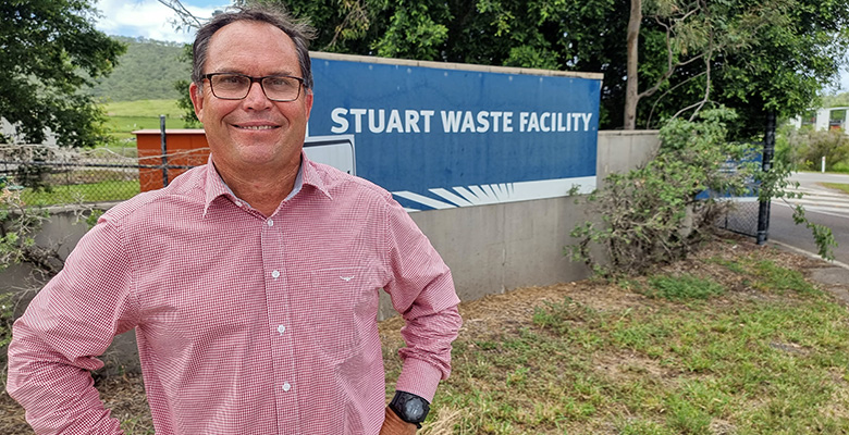 Caption: Townsville Water and Waste Committee chairperson Russ Cook at the Stuart Waste Facility. Townsville Water and Waste Committee chairperson Russ Cook at the Stuart Waste Facility