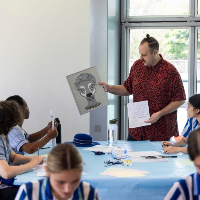 Schools in Galleries workshops with Danish Quapoor 2024