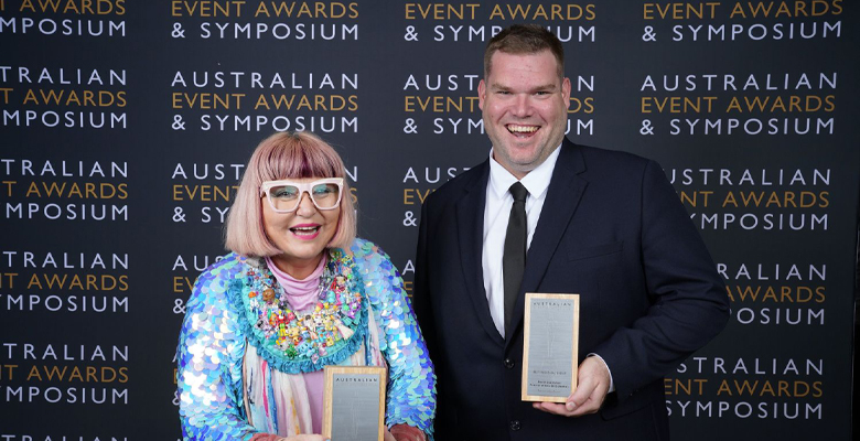 Heather Croall – Director and CEO of Adelaide Fringe with NAFA festival coordinator Lachlan Welsh. Heather Croall – Director and CEO of Adelaide Fringe with NAFA festival coordinator Lachlan Welsh.