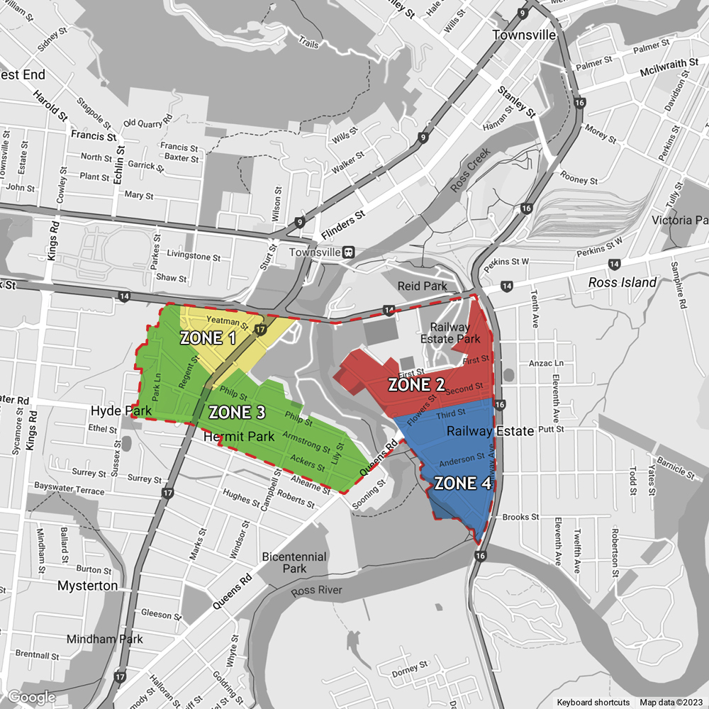 Regulated Parking - Supercars Event Zone Map 2023