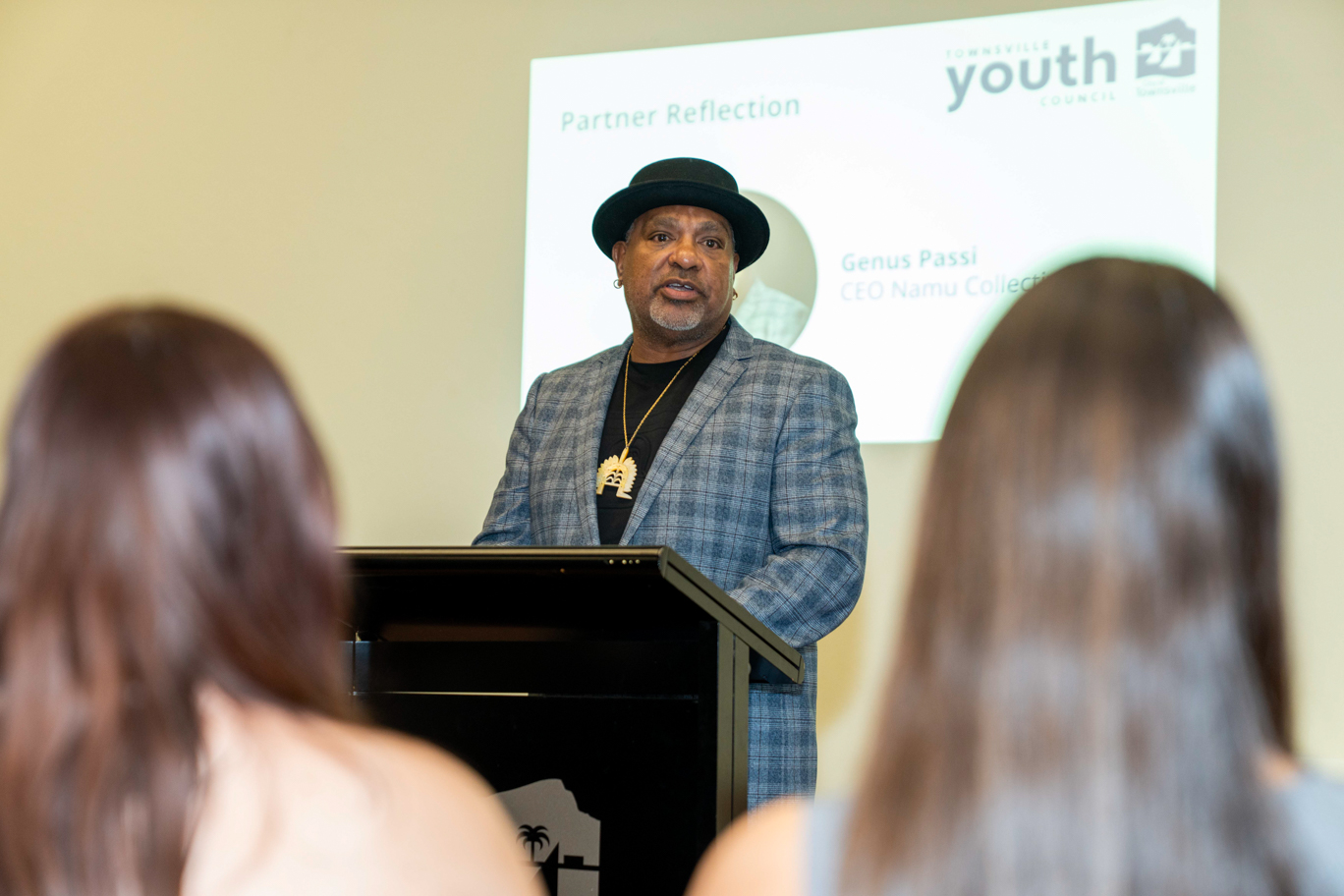 Genus Passi, CEO Namu Collective, addresses attendees