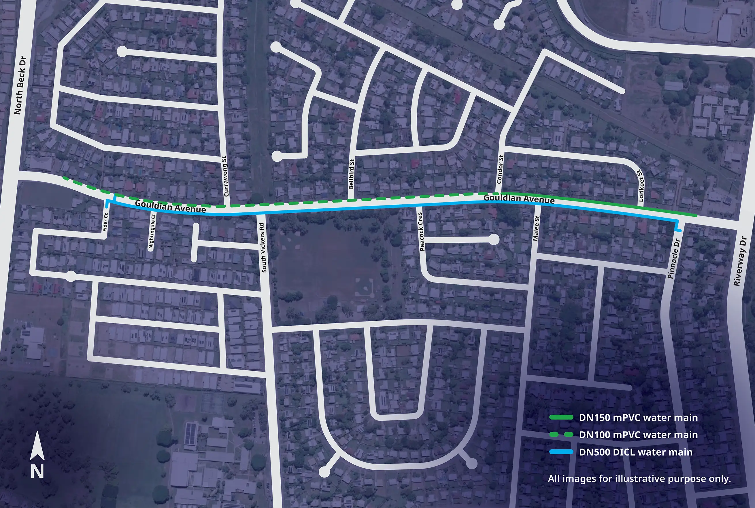 Gouldian Avenue Water Main Upgrade and Road Resurfacing Map