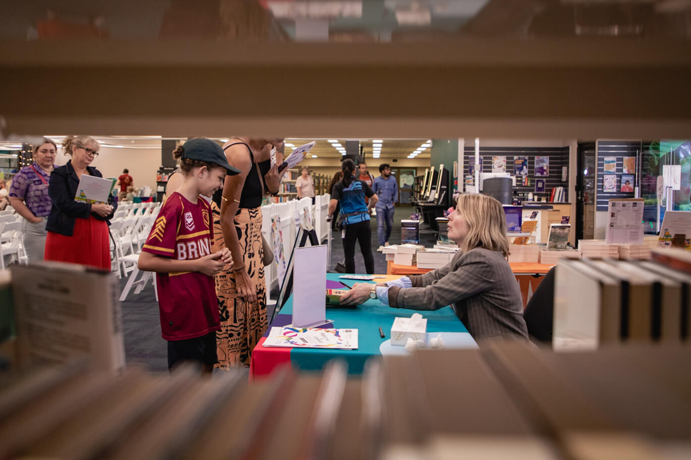 Author Sofie Laguna signing books at Festival of Stories 2026