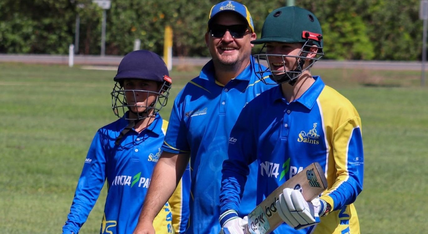 Saints Cricket Club members Flynn Llewellyn Chris Llewellyn and Robert Hando at Oonoonba Park