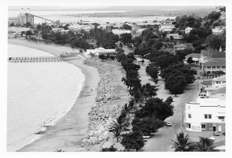 The rockwall on the Strand, reconstructed after Cyclone Althea, 1973