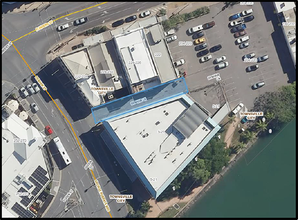 Location of the Denham Lane, Townsville City Roadworks