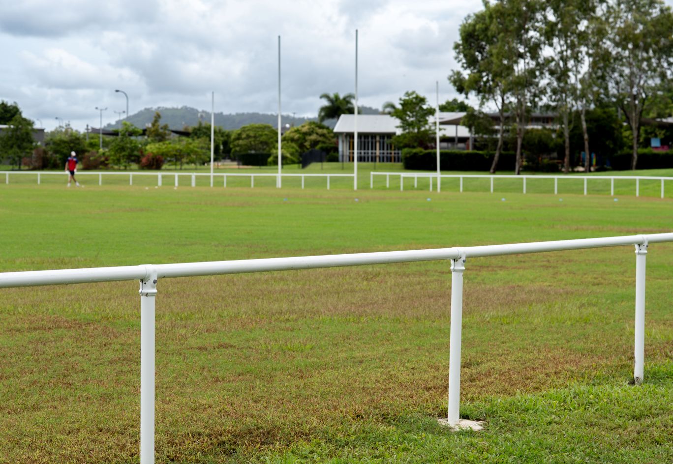 The new weather-proof fence at The Green in Burdell. 