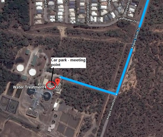 Map of the location of Douglas Water Treatment Plant with the turnoss from Angus Smith Drive.