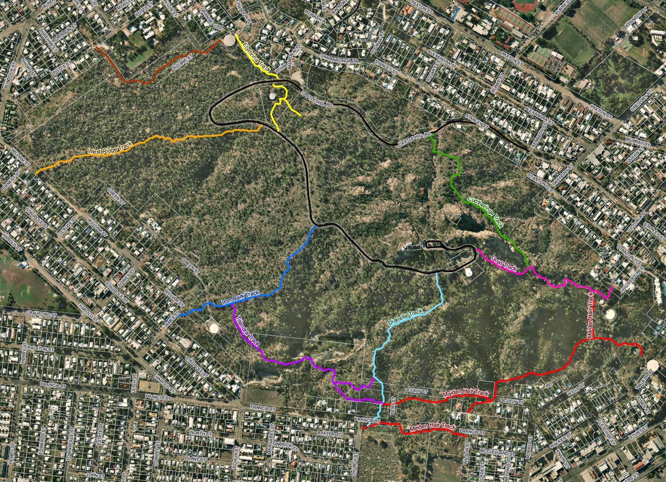 Castle Hill Track Map