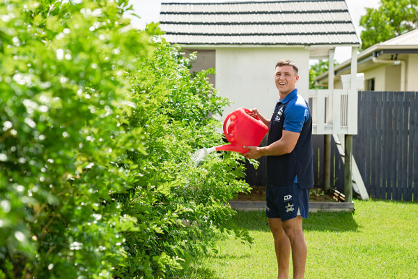 Avoid over-watering your garden by using a watering can. 