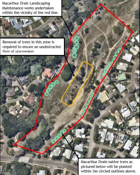 Map of the area of the works