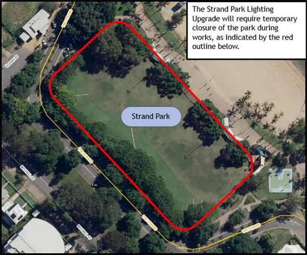Location of Strand Park lighting upgrades