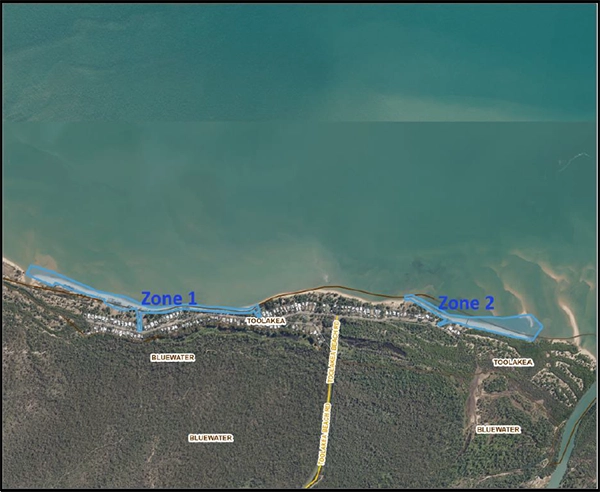 Location of the Toolakea Beach Coastal Management works