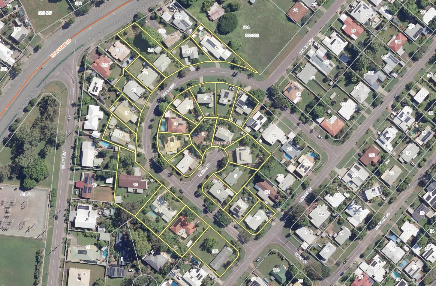 Map of Blee Court with all surrounding properties highlighted