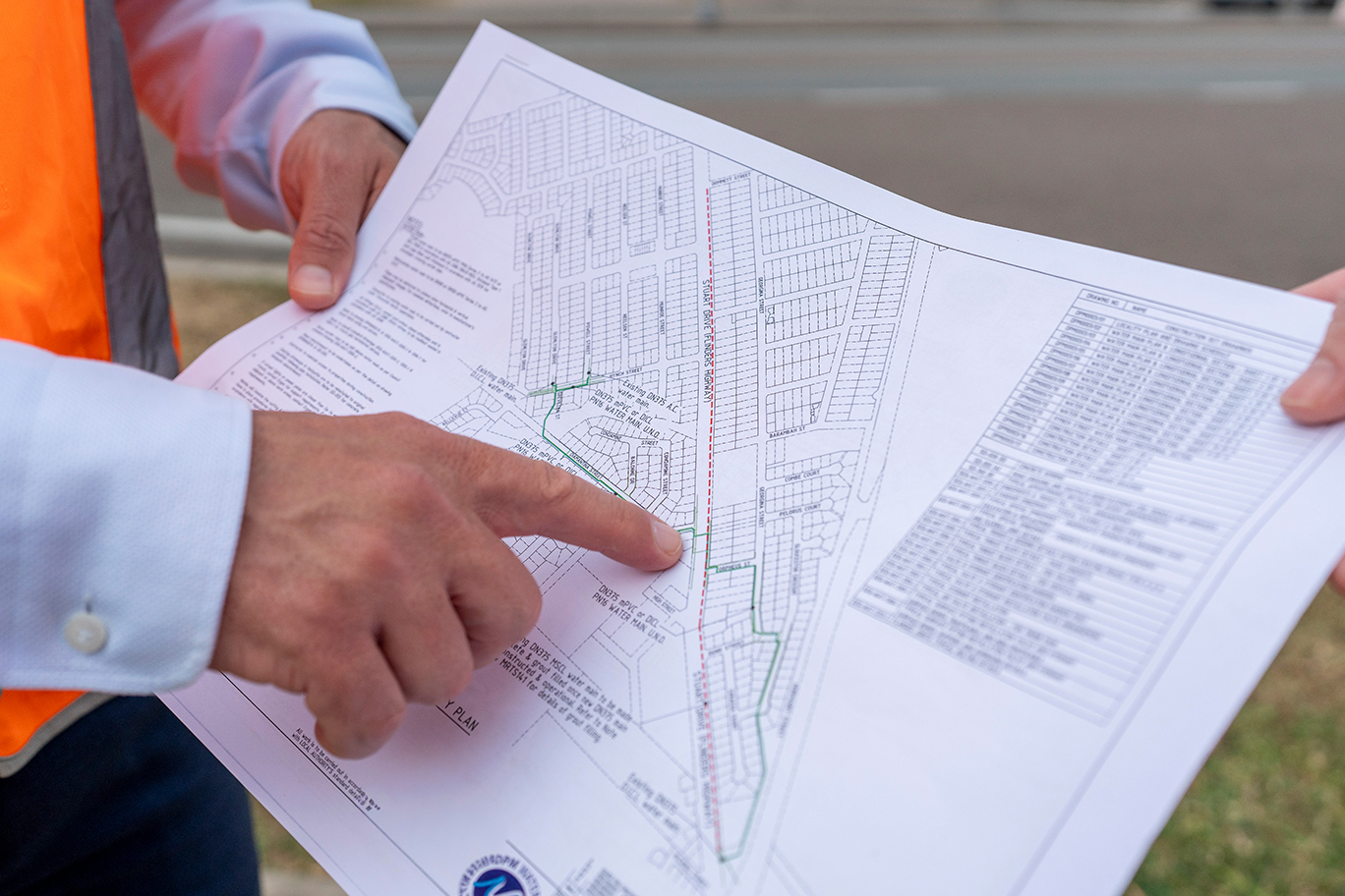 Wulguru Water Main Project site plans.