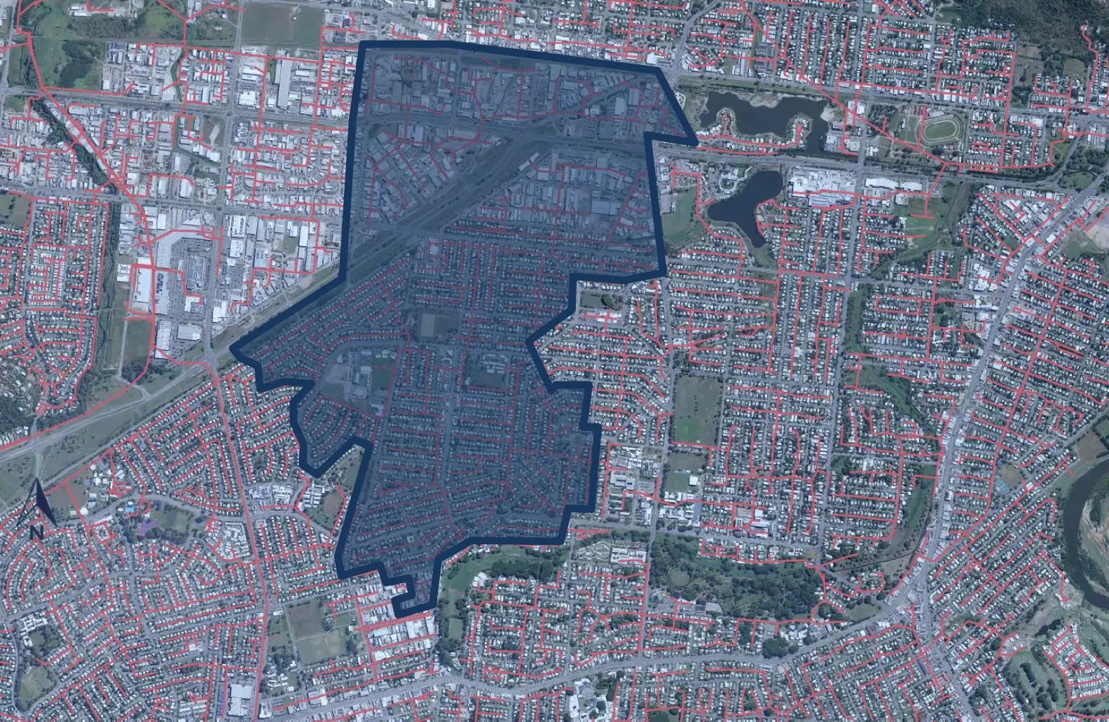 Map with Currajong, Gulliver & Vincent highlighted