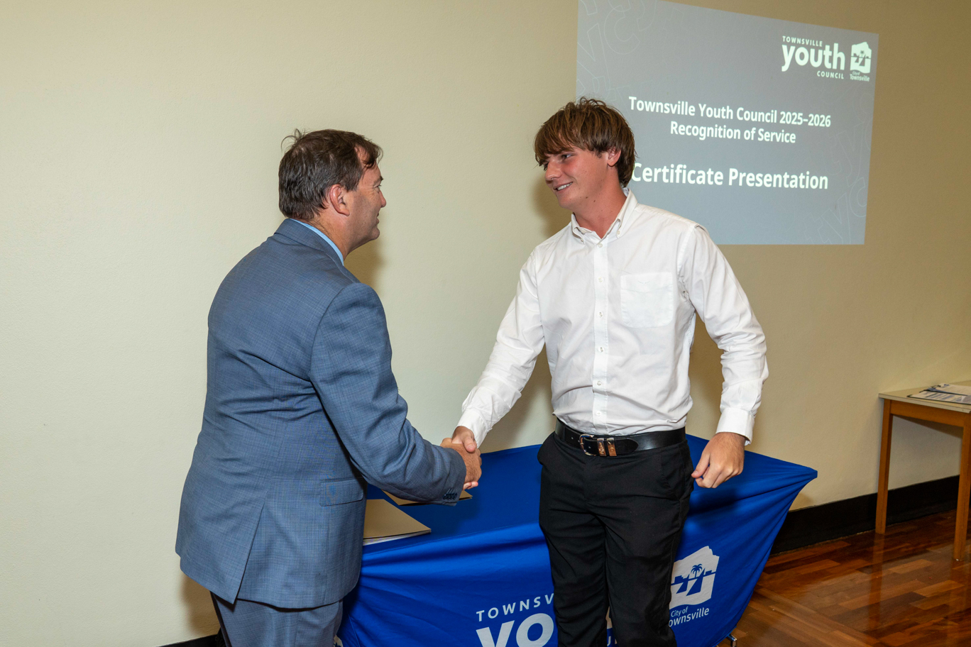 Councillor Robinson and Townsville Youth Council Mayor Zane Dempsey