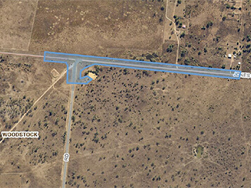 Jones Road to No-Name Road intersection