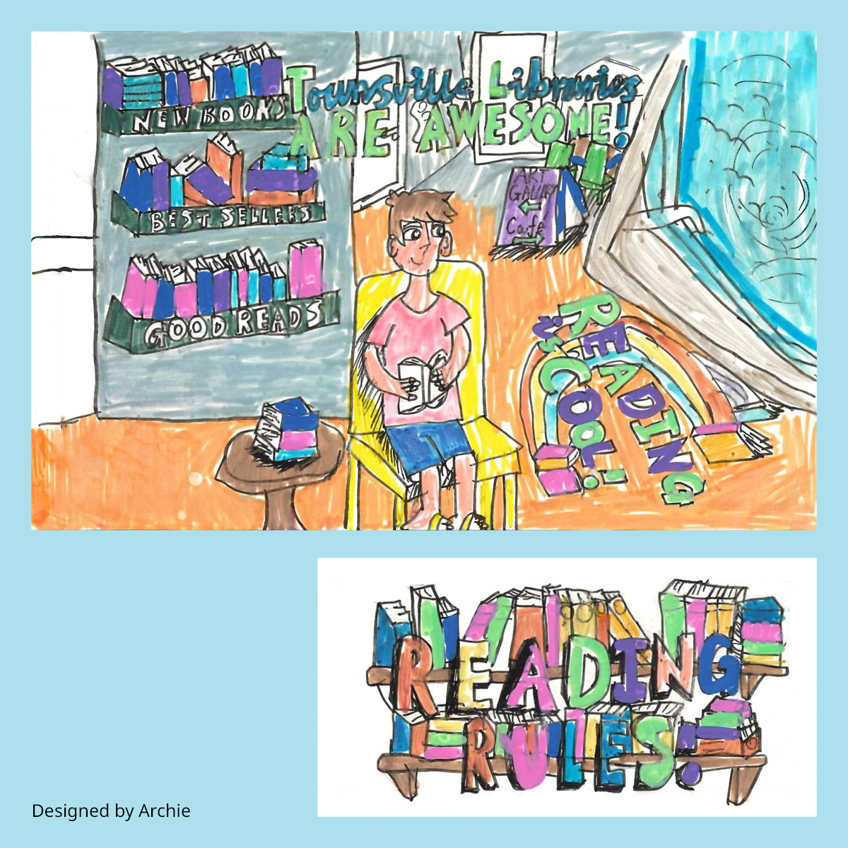 Library Card designed by Archie