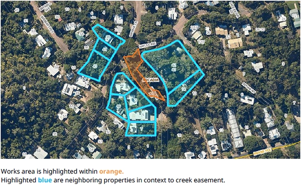 Map of the location of the works
