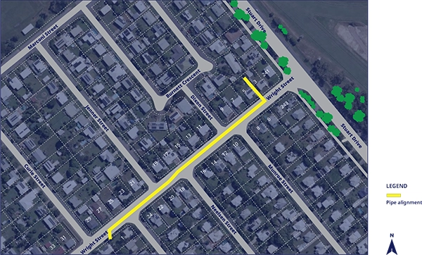 Wright Street Sewer Upgrade Map