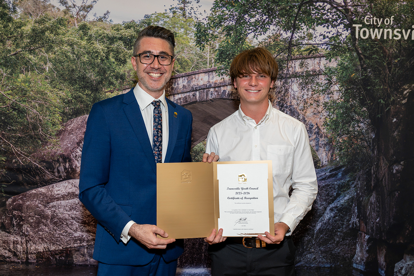 Councillor Mooney and Townsville Youth Council Mayor Zane Dempsey