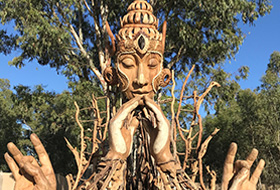Daniel Popper, Wooden Deity, Babylon Festival, Victoria, 2019 Daniel Popper, Wooden Deity, Babylon Festival, Victoria, 2019