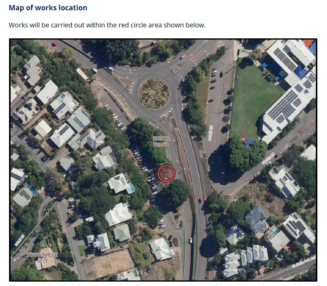 Eyre Street Tree Removal Map