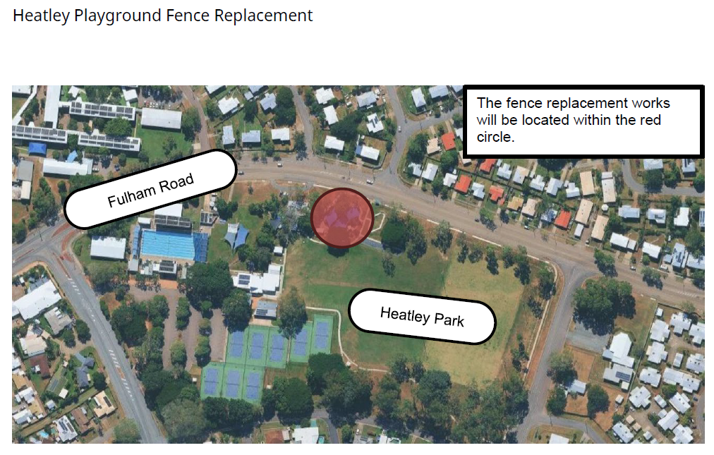 Heatley Playground Fence Replacement Map