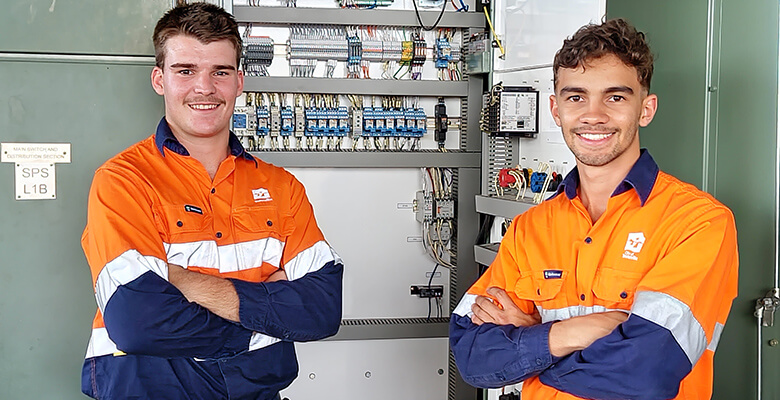 Caption: Townsville City Council's first year apprentices Ben Dixon and Michael Mitchell. Townsville City Council's first year apprentices Ben Dixon and Michael Mitchell