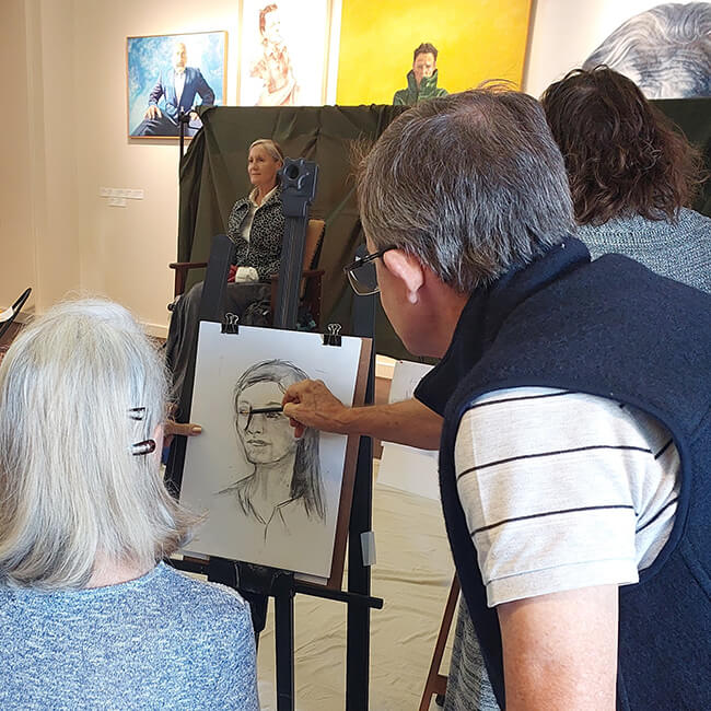 A Start in Art: The Portrait workshop delivered by local artist Tony Fitzsimmons, Gallery Creatives, 2022