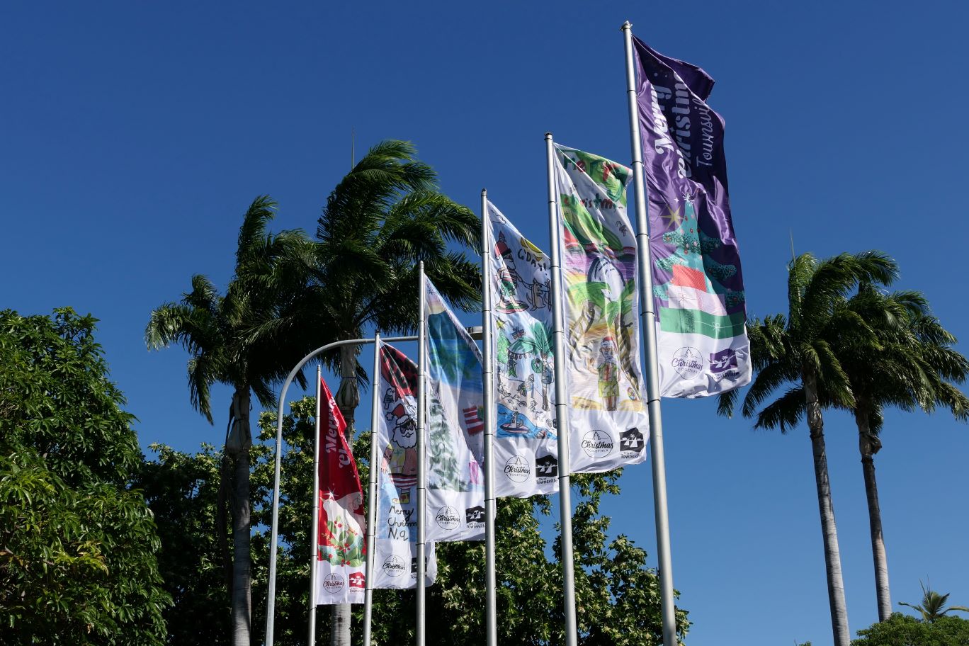 Festive Flags designed by Townsville children are decking the streets of the city.