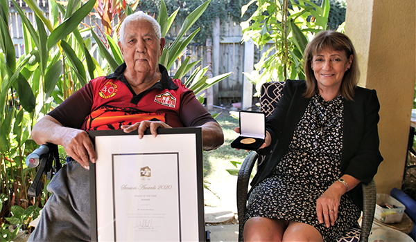 Dr Ernie Hoolihan with Mayor Jenny Hill