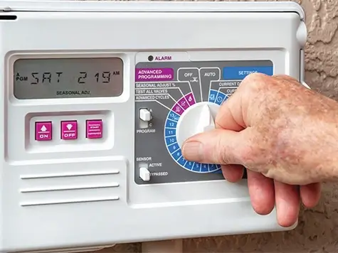 Someone adjusting their water meter