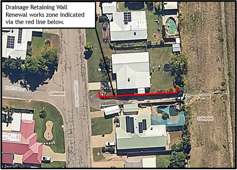 Currawong Street Drainage Retaining Wall Works location