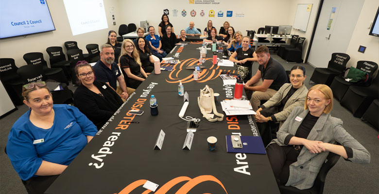 Representatives from North Queensland Council communications teams at the Townsville Local Disaster Coordination Centre