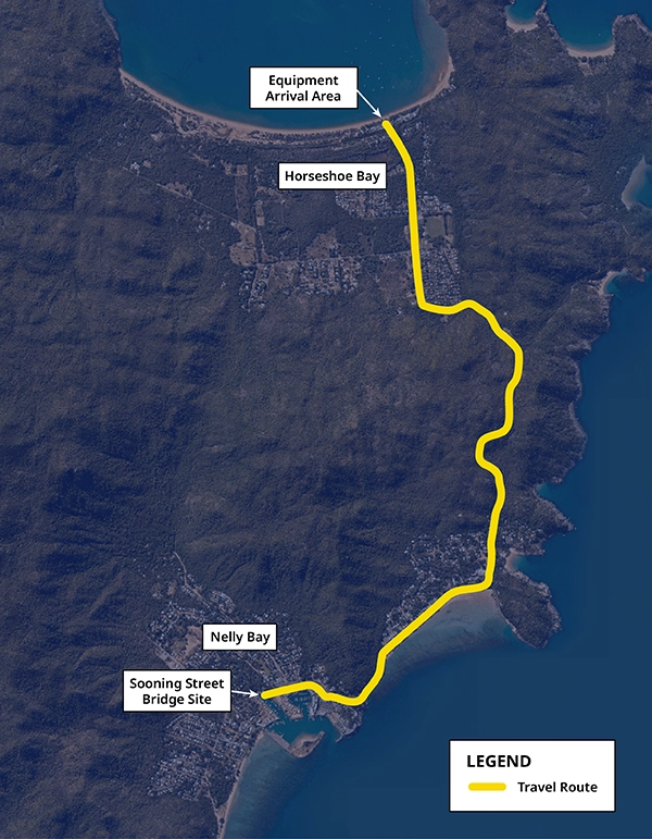 Gustav Creek Transport Route