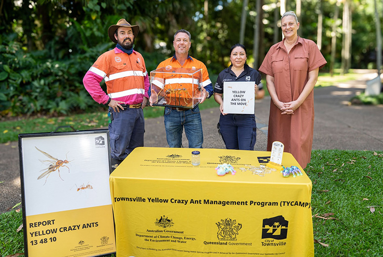 Council officer Chris Barrett, Mayor Nick Dametto, Council officer Tanya Bello and Deputy Mayor Suzy Batkovic