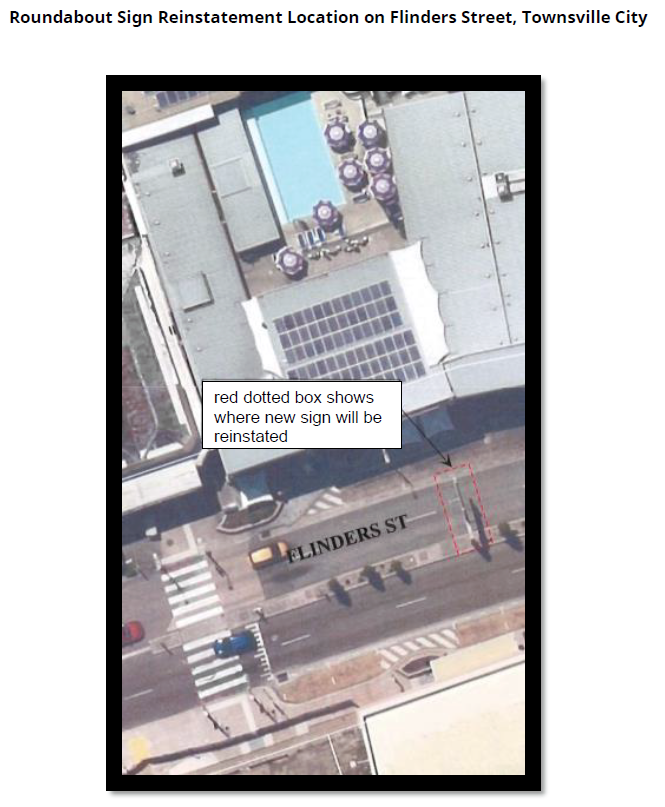 Flinders Street Roundabout Sign Reinstatement