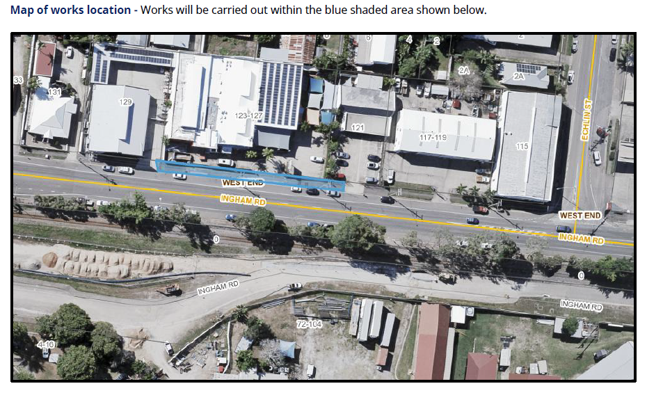 Ingham Road Pathway Renewal Works Map