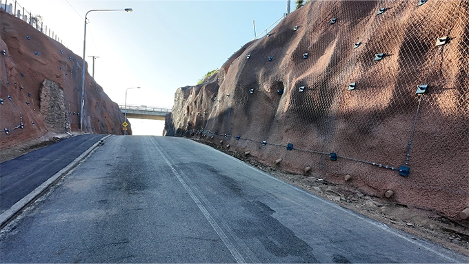 View through the Stanley Street slope after the works.
