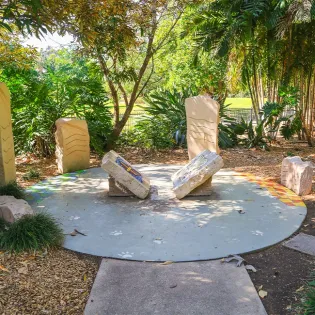 The sword and shield mosaic at the playground