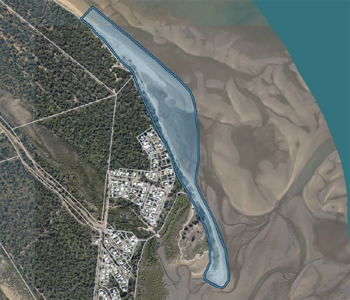 Works will occur within the blue area indicated on the map.