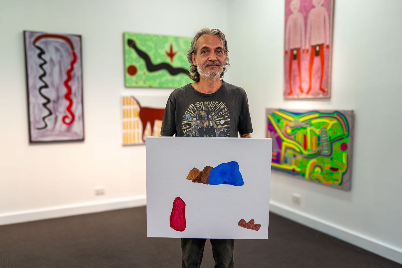 Ricky Emmerton’s artwork Three Sisters (small one), pictured, will be on display at Perc Tucker Regional Gallery until May next year. Ricky Emmerton’s artwork Three Sisters (small one), pictured, will be on display at Perc Tucker Regional Gallery until May next year.