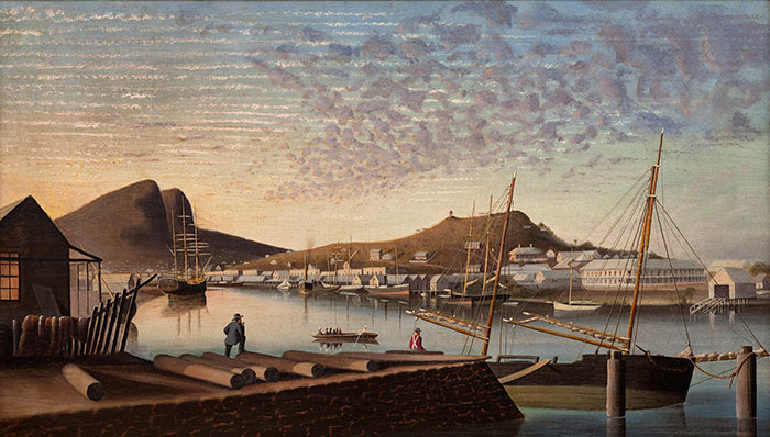 William Jamieson ALLOM, Townsville [painted from David Brands Slipway, Ross Creek], 1884, oil on canvas